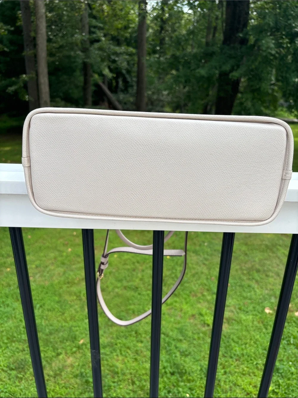 Coach Cora Dome Cross Grain Leather Satchel Crossbody Purse Gray Cream